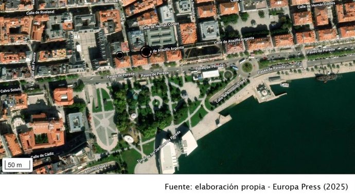 Imagen satélite de la calle Ataulfo Argenta, donde fue detenido el hombre