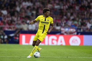 Renato Veiga of Villarreal CF in action during the Spanish League, LaLiga EA Sports, football match played between Atletico de Madrid and Villarreal CF at Riyadh Air Metropolitano stadium on September 13, 2025, in Madrid, Spain.