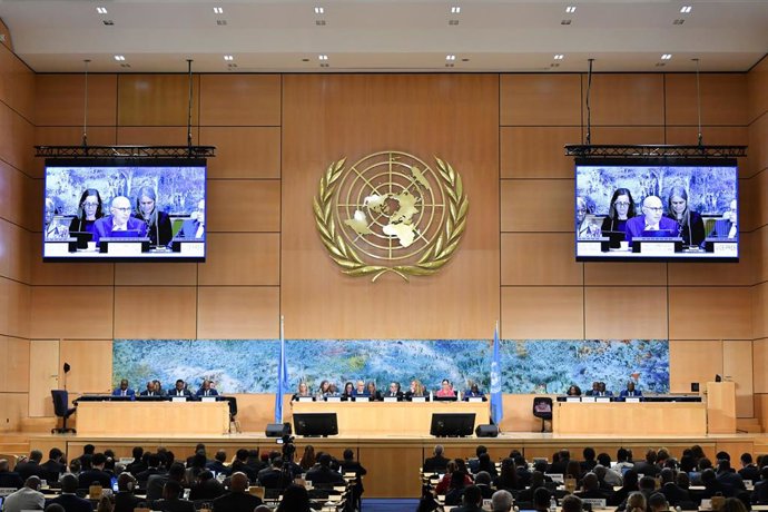 El Alto Representante de Naciones Unidas para los Derechos Humanos, Volker Turk, habla durante la 60ª sesión del Consejo de Derechos Humanos de la ONU en Ginebra, Suiza (archivo)