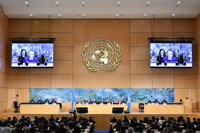 GENEBRA, 10 de setembro de 2025 -- O Alto Comissário da Organização das Nações Unidas (ONU) para Direitos Humanos, Volker Turk, discursa na 60ª sessão do Conselho de Direitos Humanos da ONU em Genebra, Suíça, em 9 de setembro de 2025. A China está pronta 