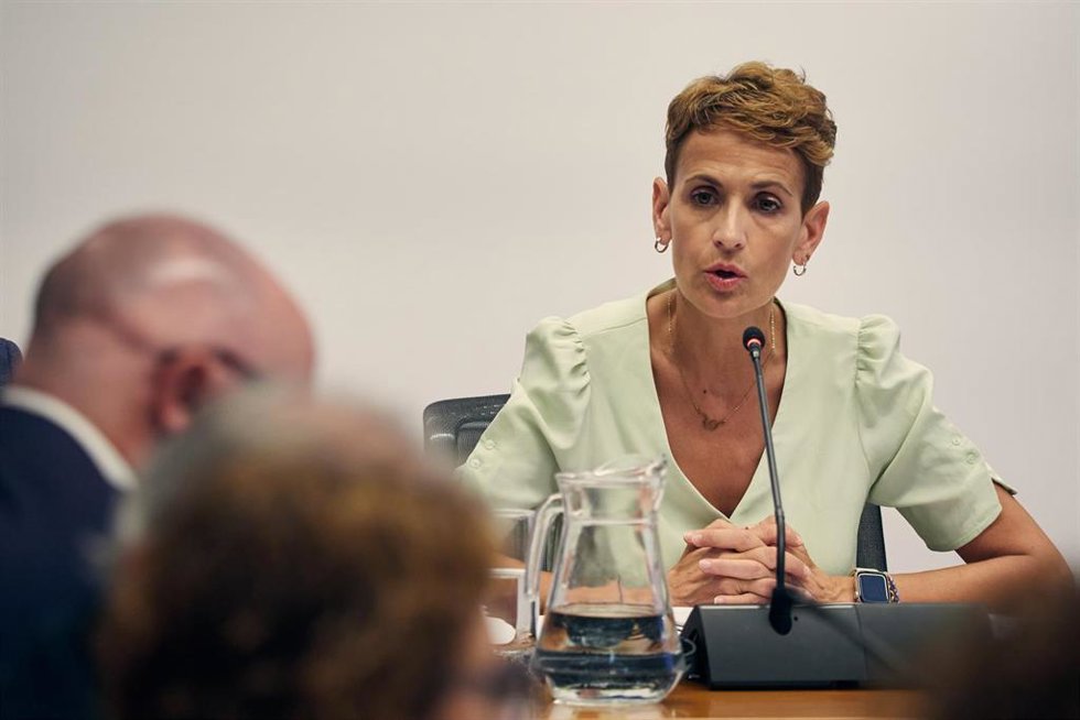 Archivo - La presidenta de Navarra, María Chivite
