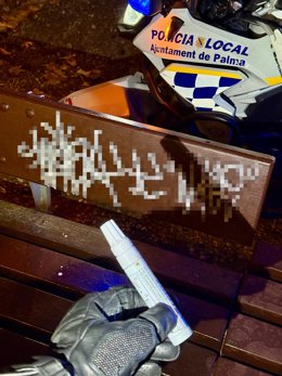 Pintada en el parque del canódromo de Palma