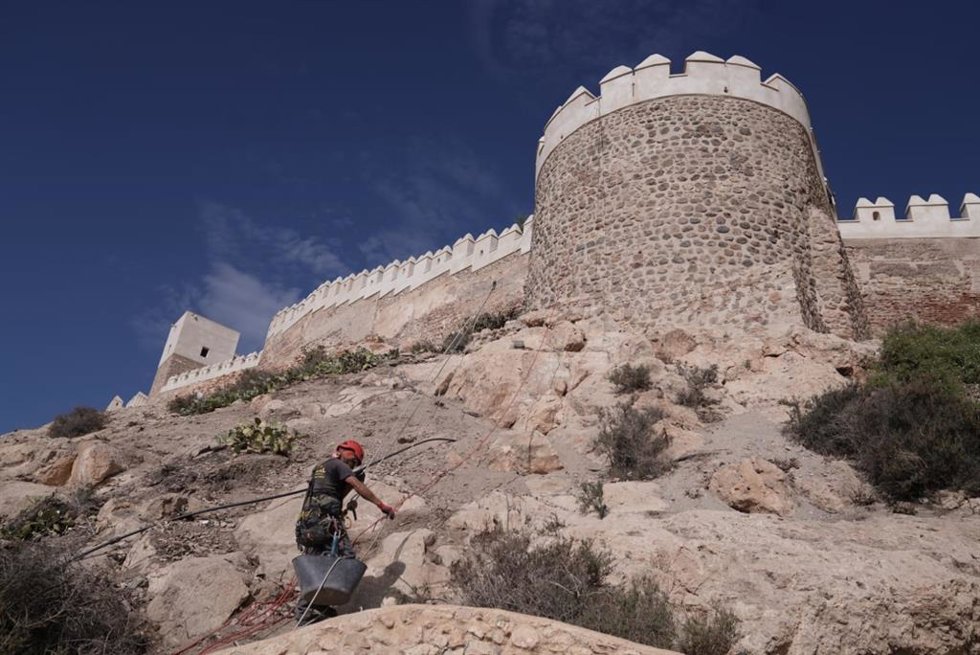 Archivo - Obras de rehabilitación de La Alcazaba de Almería.