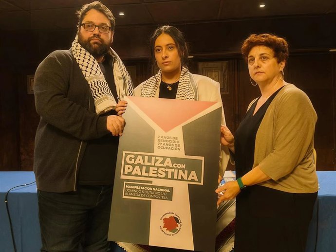 La 'Coordenadora Galega de Solidaridade coa Palestina' ha anunciado este martes que convoca para el domingo 5 de octubre la manifestación 'Galicia con Palestina'.