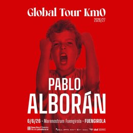 Cartel anunciador del concierto de Pablo Alborán en Marenostrum Fuengirola previsto para el 6 de junio de 2026.