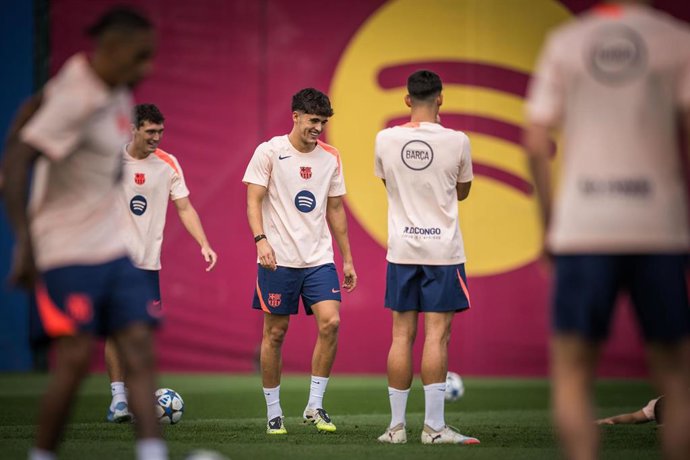 Entrenamiento del FC Barcelona antes de visitar al Newcastle en la primera jornada de la Fase Liga de la 'Champions' 2025/26