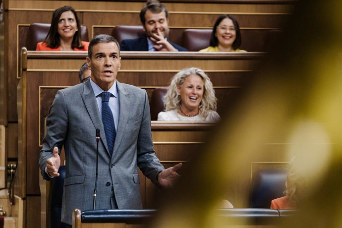 El president del Govern, Pedro Sánchez, intervé durant un ple en el Congrés dels Diputats, a 10 de setembre de 2025, a Madrid (Espanya). 