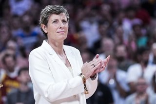 Elisa Aguilar, President of the FEB during City of Madrid Tournament, basketball match played between Spain and Germany at Madrid Arena on August 21, 2025 in Madrid, Spain.