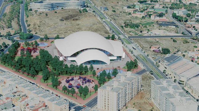 Infografía del futuro pabellón multiusos de La Laguna