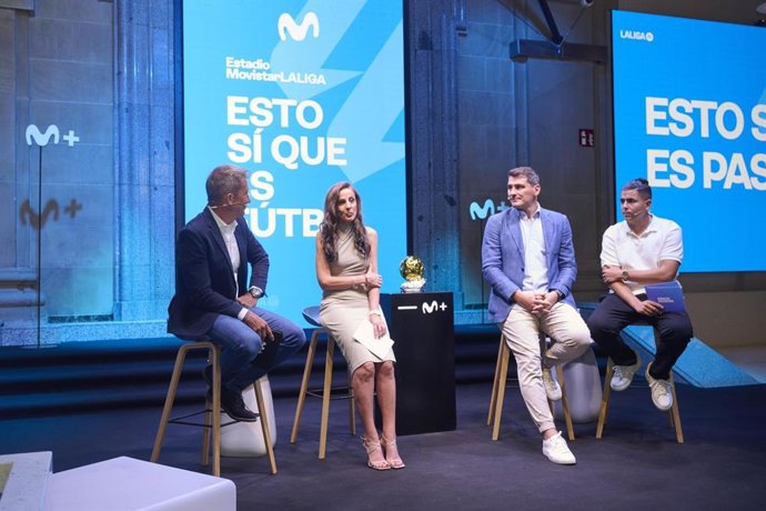 Imagen de la presentación del Espacio Movistar LaLiga en la Gran Vía de Madrid.