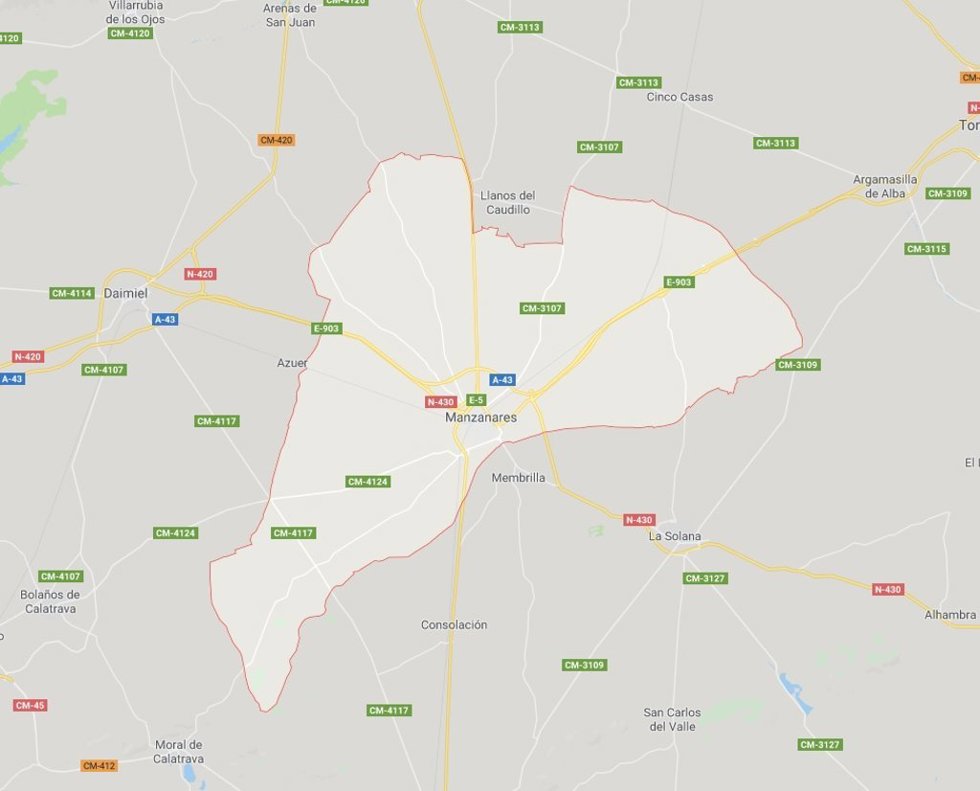 Archivo - Imagen de Google Maps de Manzanares
