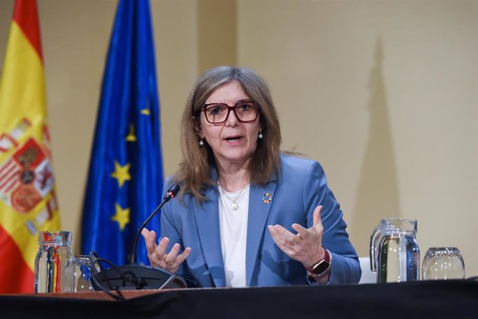 Archivo - La secretaria de Estado de Migraciones, Pilar Cancela, ofrece una rueda de prensa, en el Ministerio de Inclusión, Seguridad Social y Migraciones, a 30 de enero de 2025, en Madrid (España). 
