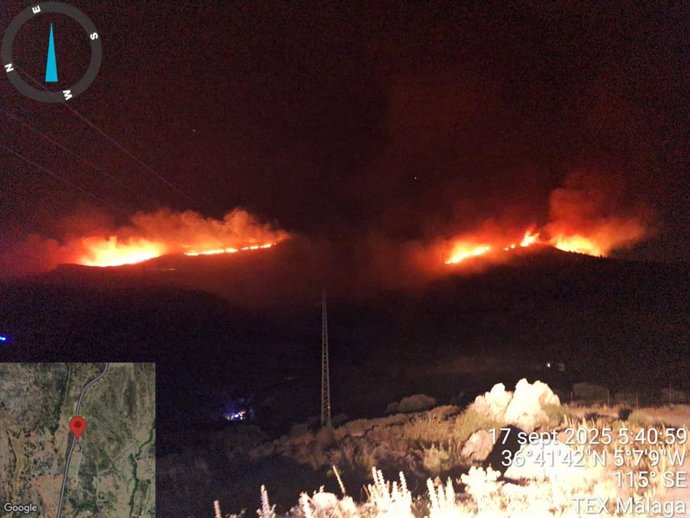 Incendio en Parauta el 17 de septiembre de 2025.