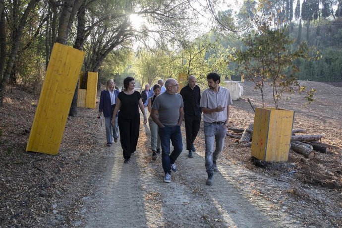 Visita a las obras de la reserva fluvial del molino de Ilundáin.