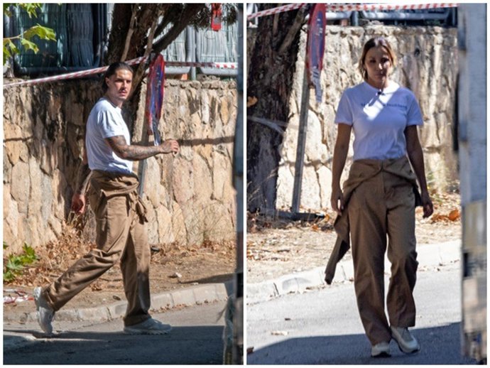 Carlo Costanzia y Mar Flores en el rodaje de 'Decomasters' este martes