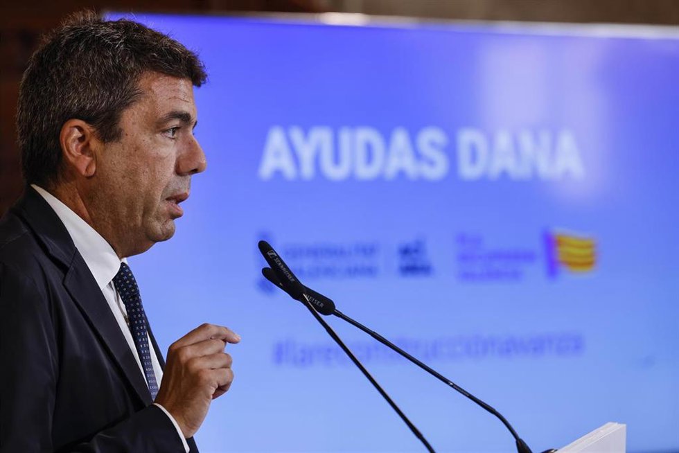 El 'president' Carlos Mazón anuncia nuevas ayudas por la dana