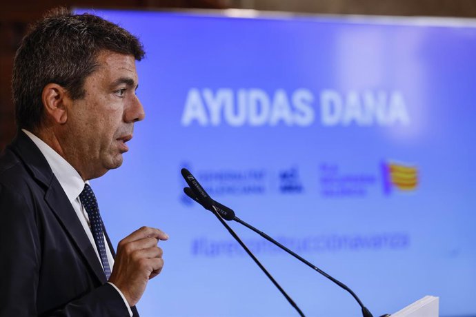 El president Carlos Mazón anuncia noves ajudes per la dana