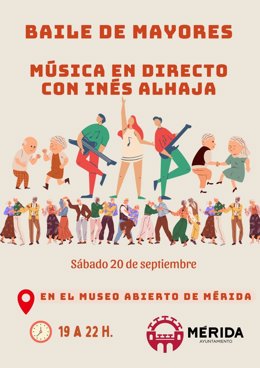 Cartel de los bailes para mayores en Mérida