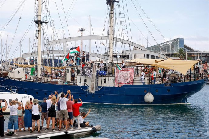Comiat a la Global Sumud Flotilla al Port de Barcelona