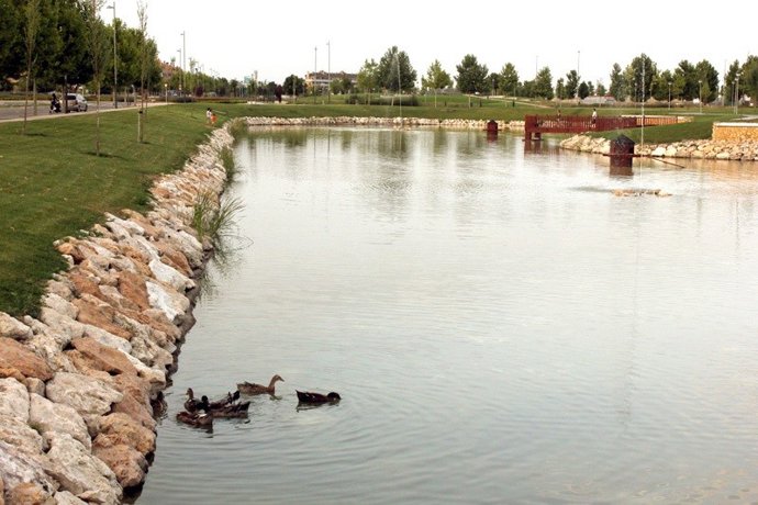 Lago do Parque Valdeluz em Yebes (Guadalajara).