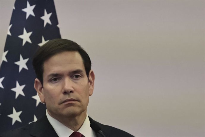 El secretario de Estado de Estados Unidos, Marco Rubio, durante una rueda de prensa en México (archivo)