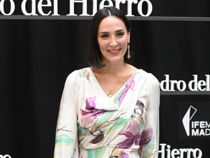 Tamara Falcó posa en el photocall del desfile de Pedro del Hierro en la MBFWM, a 17 de septiembre de 2025, en Madrid (España).