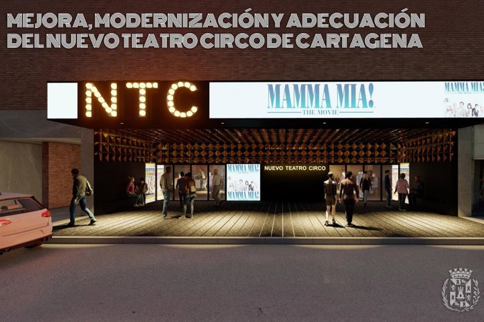 Recreación de la fachada del Nuevo Teatro Circo