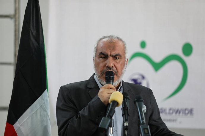 Archivo - June 15, 2023, Gaza city, Gaza Strip, Palestinian Territory: Undersecretary of the Ministry of Social Development Ghazi Hamad attends a project to supply medicines for people with special needs in Gaza City on June 15, 2023