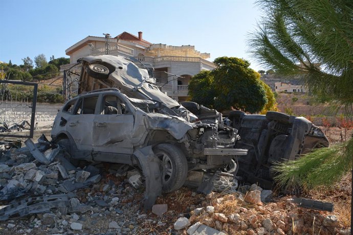 Archivo - BAALBEK, Oct. 30, 2024  -- This photo shows the damage caused by Israeli airstrikes in Baalbek, Lebanon, on Oct. 29, 2024. At least 60 people, including two children, were killed and 58 others injured following Israeli air raids on the eastern B
