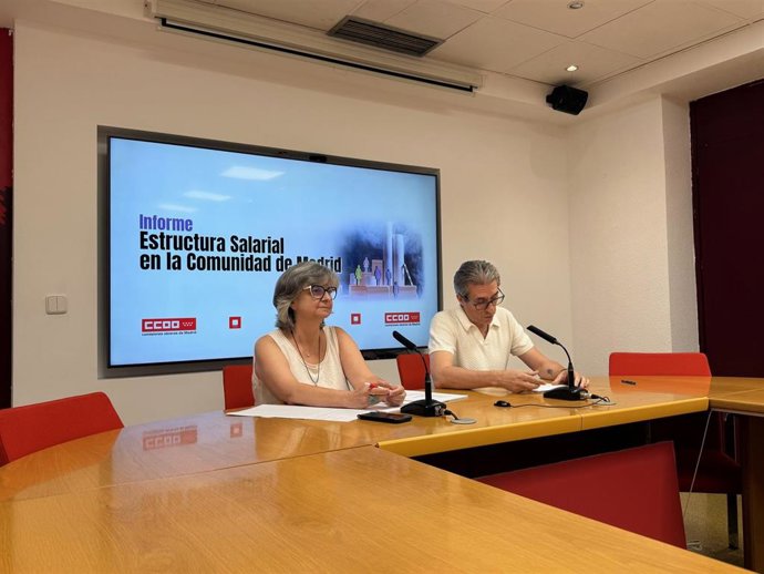 La secretaria general de CC.OO. Madrid, Paloma López, presenta el Informe Estructura Salarial en la Comunidad de Madrid.