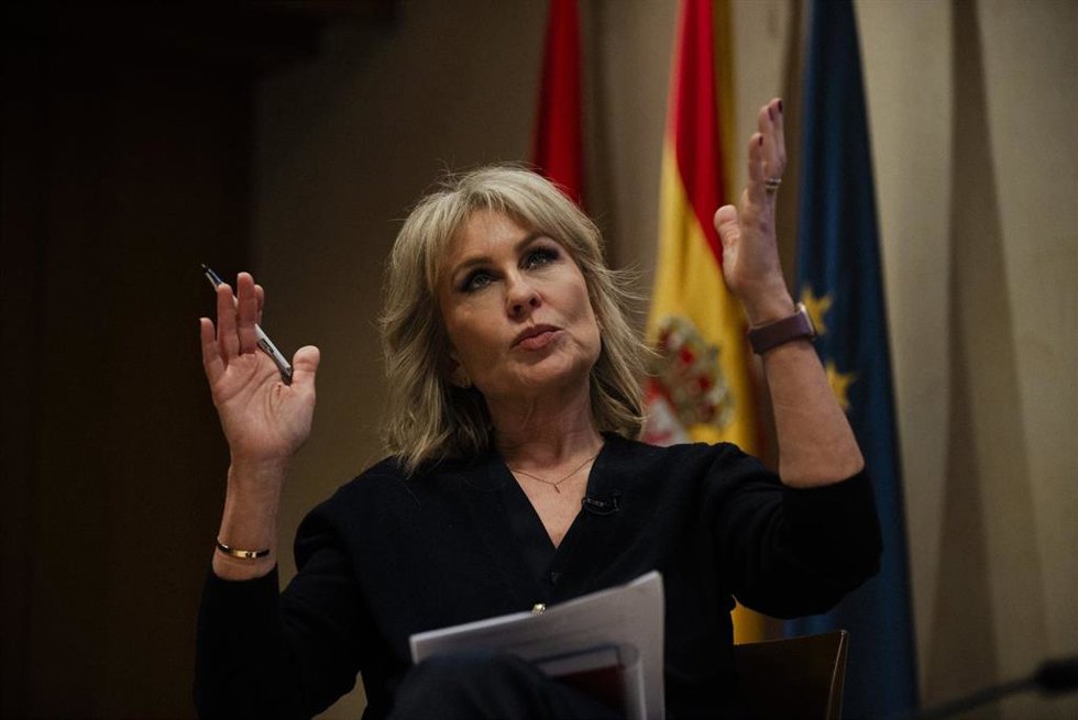 Archivo - La presidenta de la APM, María Rey, durante un homenaje por el 20 aniversario del asesinato del periodista Ricardo Ortega, en la sede de la Asociación de la Prensa de Madrid, a 7 de marzo de 2024, en Madrid (España). Ricardo Ortega fue un repo