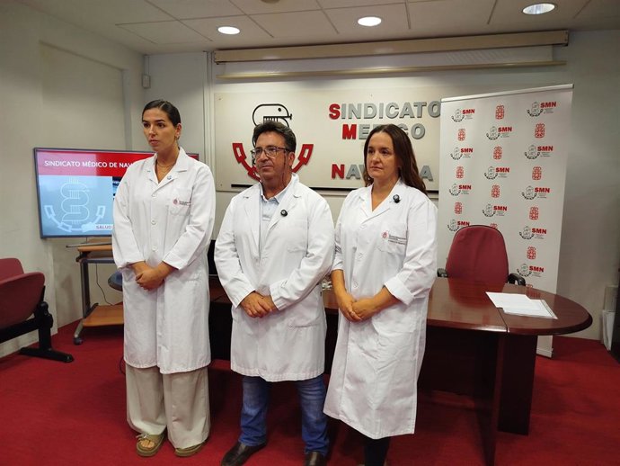 Imagen de la rueda de prensa del Sindicato Médico de Navarra