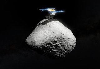 Impresión artística del aterrizaje de  Hayabusa 2 en el asteroide 1998 KY26