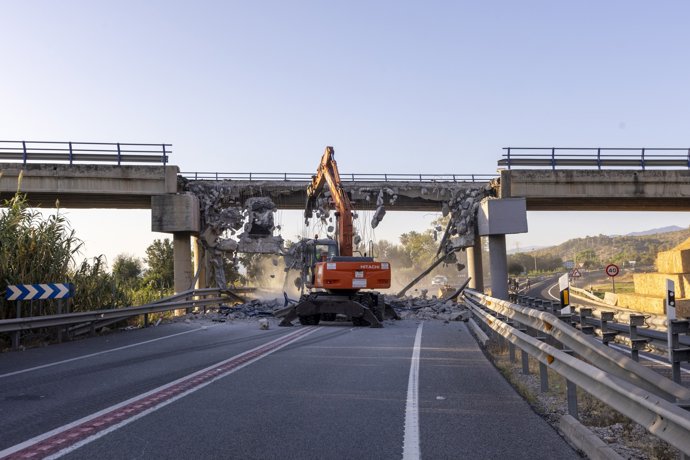 Puente afectado en la N-332