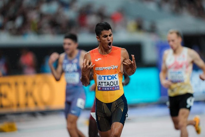 El atleta español Mohamed Attaoui, en el Mundial al Aire Libre de Tokio 2025.