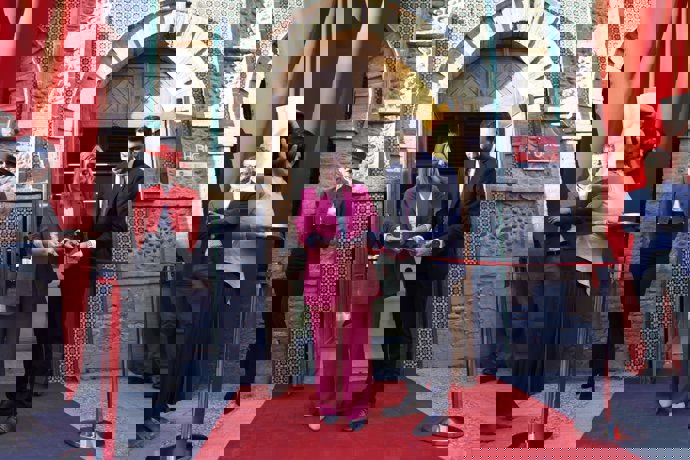 La alcaldesa de Granada, Marifrán Carazo, en la inauguración oficial del Hub de Industria Cultural Creativa de Granada (Hubic) .