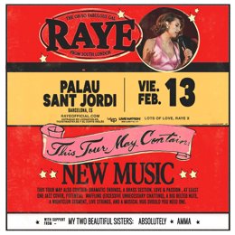 Cartel del concierto de Raye en el Palau Sant Jordi de Barcelona