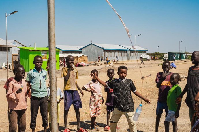 Niños desplazados en Sudán del Sur.