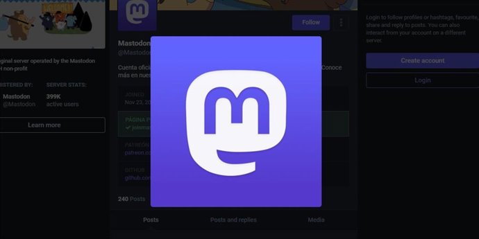 Archivo - Perfil de Mastodon.