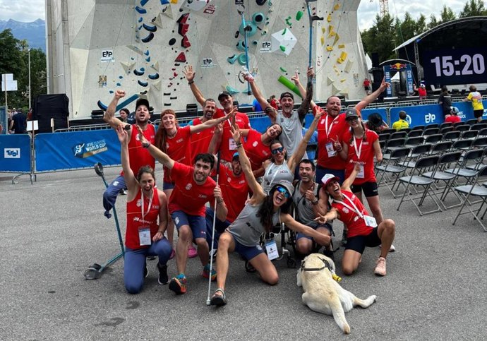 Imagen de la selección española de escalada paralímpica