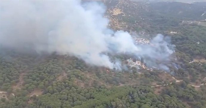 Imagen aérea del incendio de Andújar (Jaén).