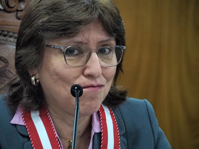 Archivo - Arquivo - 20 de março de 2025, Lima, Lima, Peru: Delia Espinoza Valenzuela, Procuradora Geral do Peru, dá uma coletiva de imprensa sobre os desafios enfrentados pelo Ministério Público no Peru, a luta contra a corrupção e casos emblemáticos, o p