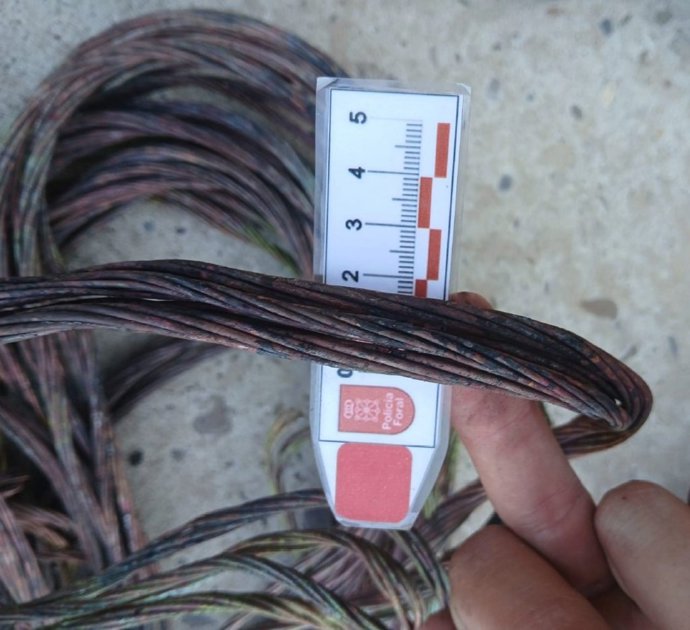 Cable de cobre incautado.