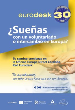 Cartel de la Oficina Eurodesk de la Diputación de Córdoba.