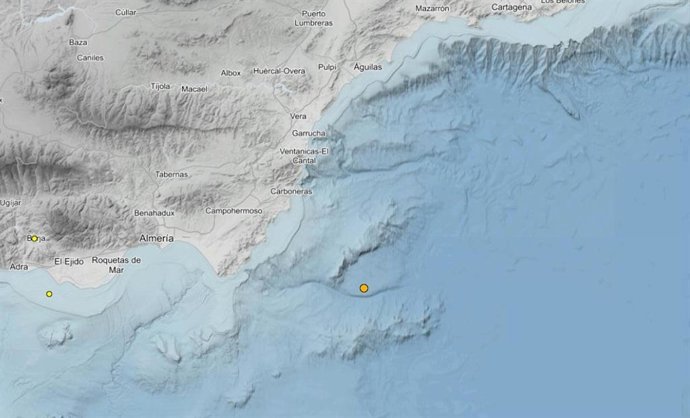 Um terremoto de magnitude 3,0 com epicentro no Mar de Alboran foi registrado nas primeiras horas da manhã.
