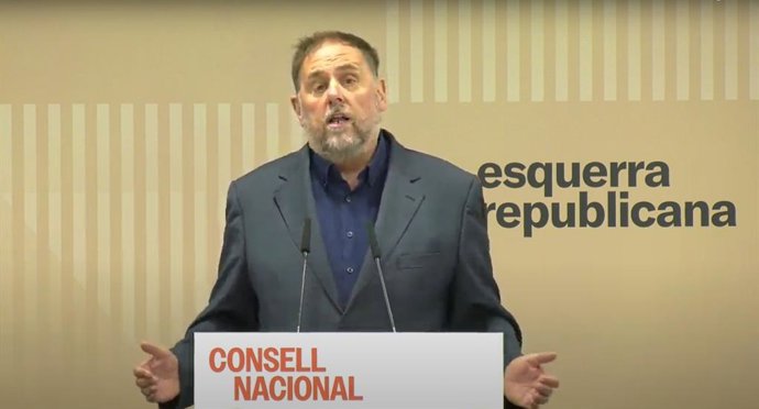 Junqueras en el seu discurs