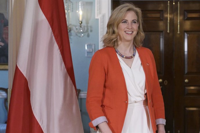 Archivo - Arquivo - Ministra das Relações Exteriores da Áustria, Beate Meinl-Reisinger (arquivo)