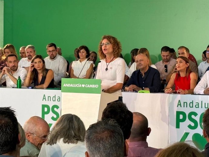 María Jesús Montero, neste sábado Durante seu discurso perante o Comitê Diretor do PSOE-A, o órgão máximo do partido entre congressos, realizado em San Juan del Puerto (Huelva).