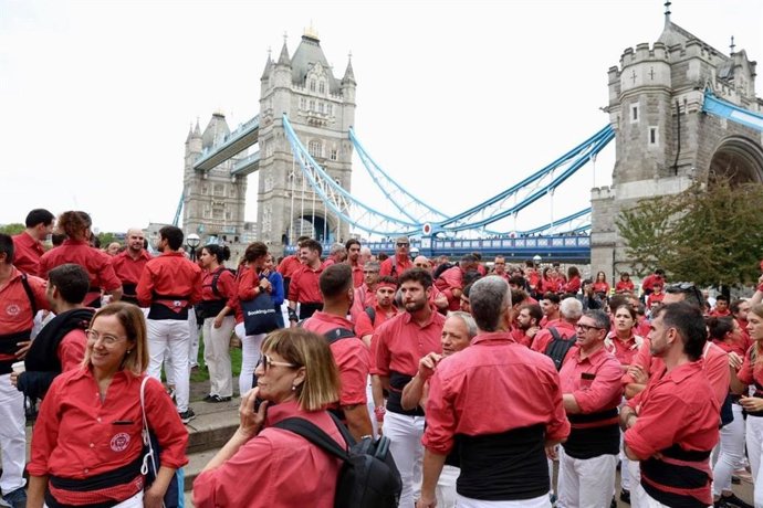 Actuación castellera en Londres