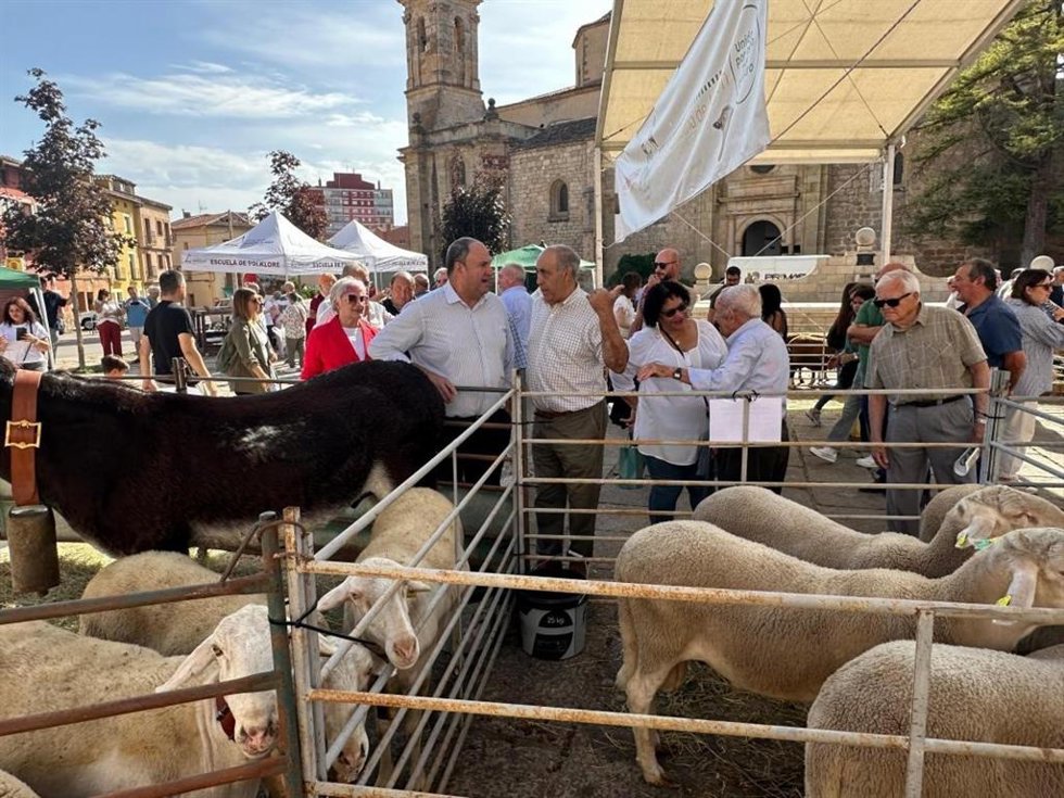 El consejero de Agricultura, Julián Martínez Lizán, en la Feria Ganadera de la comarca de Molina de Aragón.